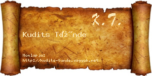 Kudits Tünde névjegykártya